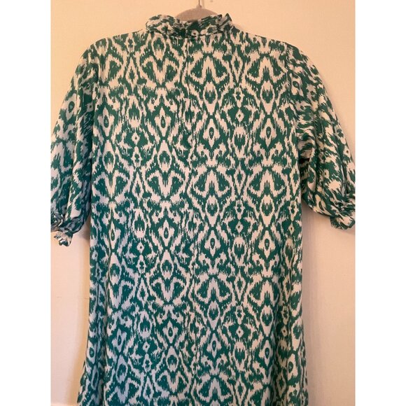 Women's Summer Boho Maxi Vintage Printed V Neck Ruffle Hem Lightweight Flowy Dre - Picture 4 of 4